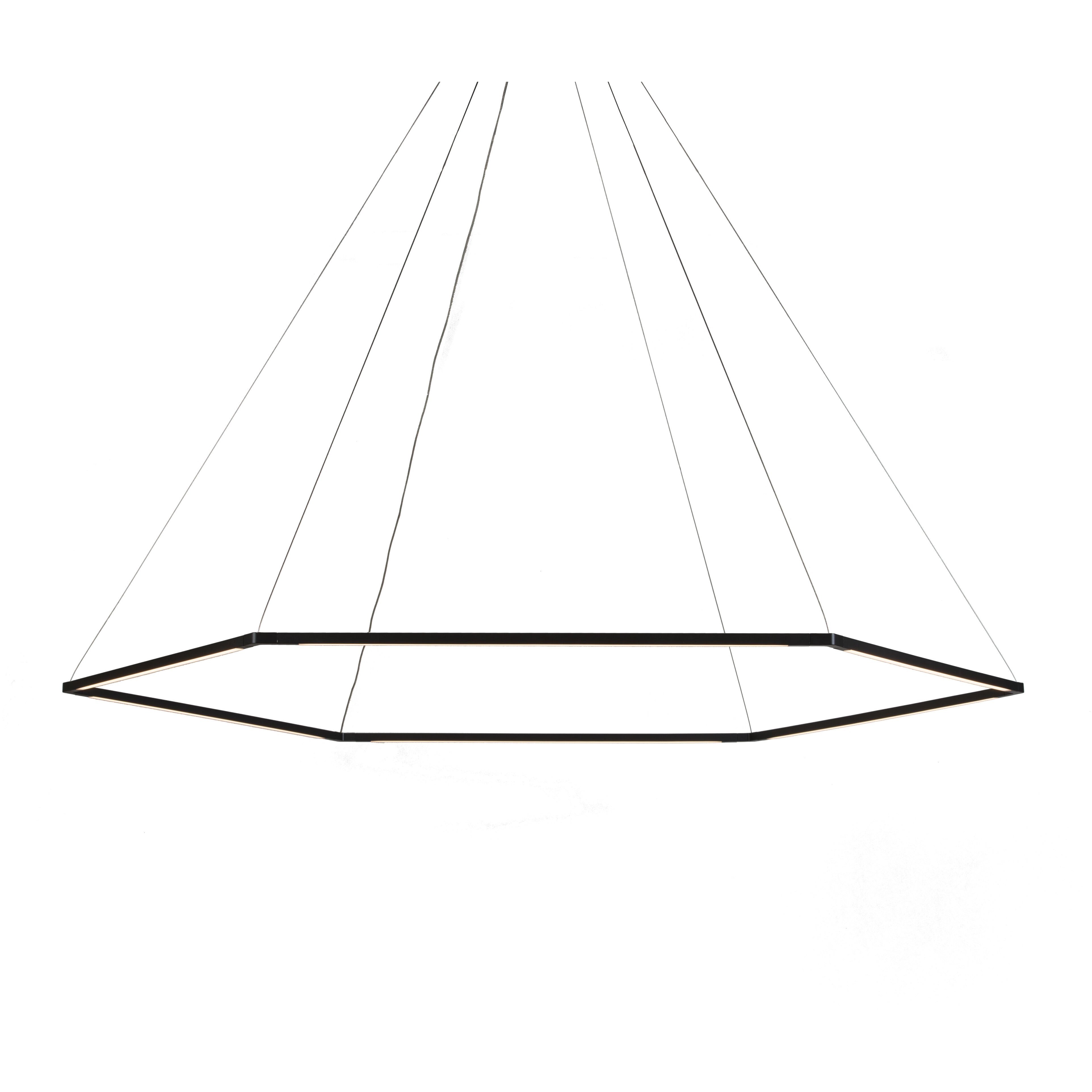 Z-Bar LED 45.34 inch Matte Black Pendant Ceiling Light, Honeycomb